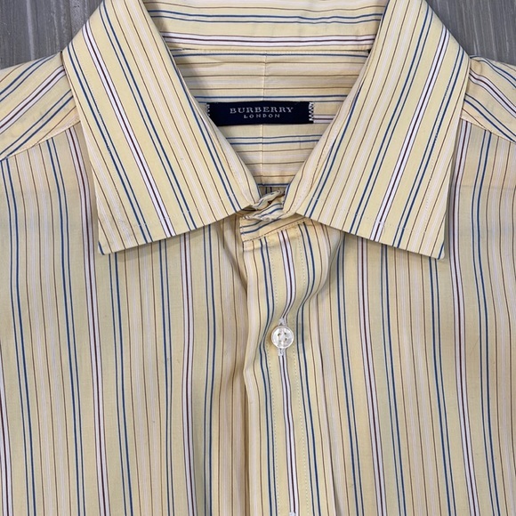 Burberry Other - Burberry Yellow striped dress shirt, 16/35